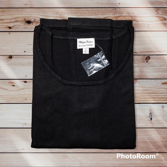 Linea by Louis Dell'Olio Whisper Knit Scoop Neck Tank, NWT 2X Black A237404 - Picture 5 of 13